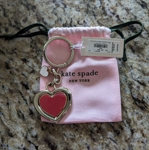 Kate Spade Swivel Heart Keychain/Bag Charm in Gold Tone
